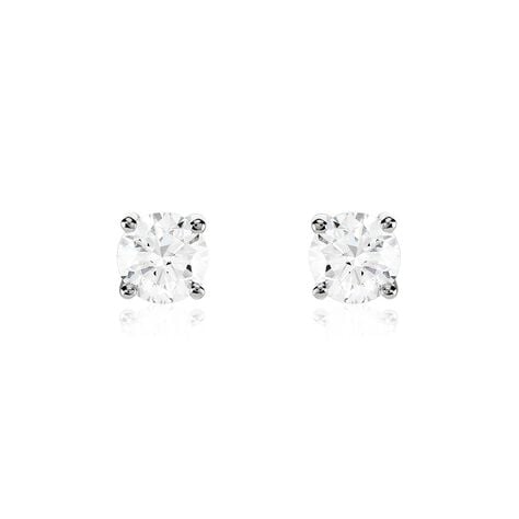 Boucles D'oreilles Puces Aphrodite Platine Blanc Diamant - Clous d'oreilles Homme | Histoire d’Or