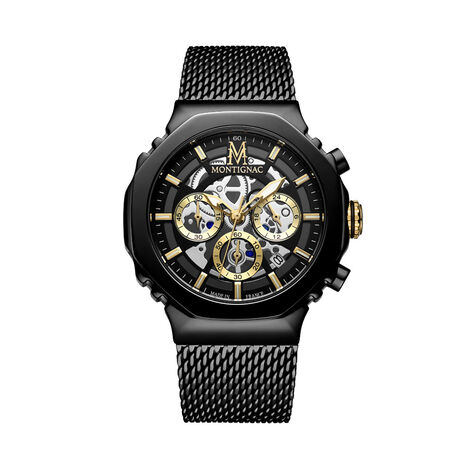 Montre Montignac Octagon Noir - Nouveautés Homme | Histoire d’Or