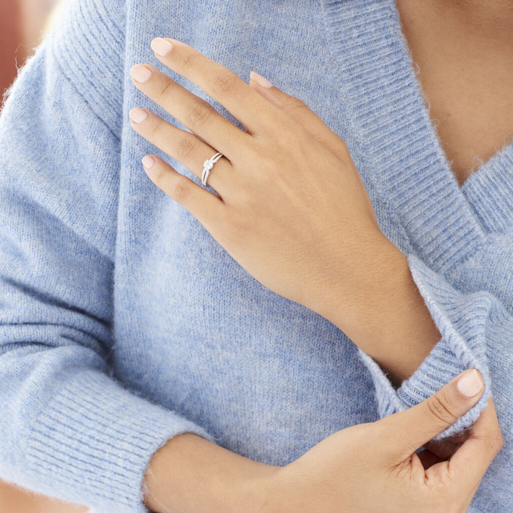 Bague Solitaire Katalina Or Blanc Diamant - Bagues solitaires Femme | Histoire d’Or
