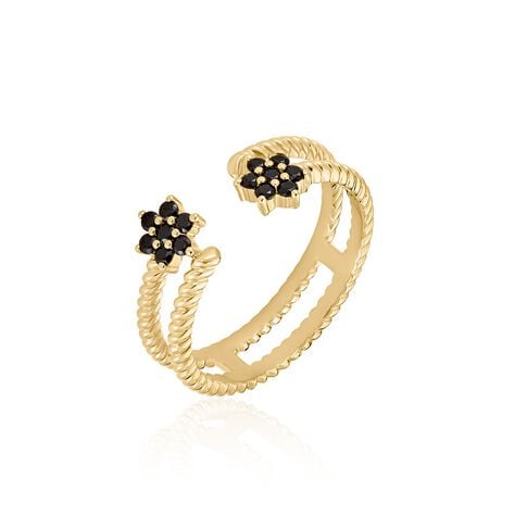 Bague Midnight Royalty Plaqu&eacute; Or Jaune Pierre De Synth&egrave;se - Bagues avec pierre Femme | Histoire d&rsquo;Or