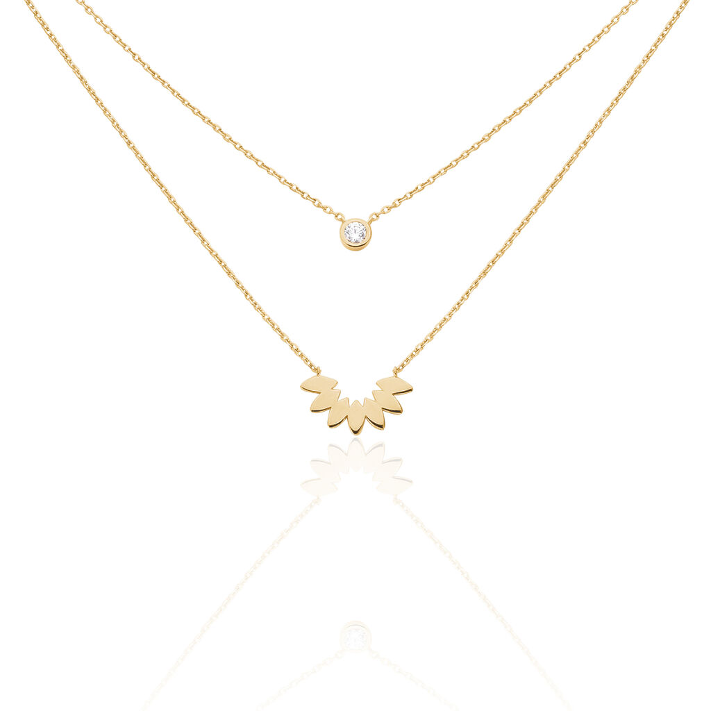 Collier Varia Plaqué Or Jaune Oxyde De Zirconium - Colliers doubles et triples chaînes Femme | Histoire d’Or