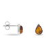 Boucles D'oreilles Puces Argent Blanc Junie Ambre - Boucles d'oreilles fantaisie Femme | Histoire d’Or