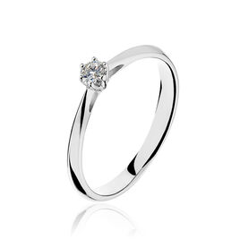 Bague Solitaire Veronika Or Blanc Diamant - Bagues solitaires Femme | Histoire d’Or