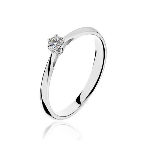 Bague Solitaire Veronika Or Blanc Diamant - Bagues solitaires Femme | Histoire d’Or