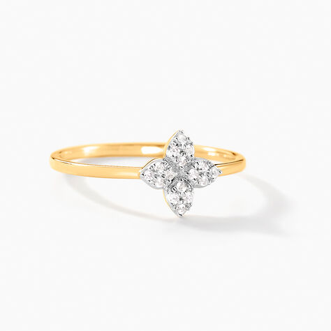Bague Eclosion Precieuse Or Jaune Oxyde De Zirconium - Bagues avec pierre Femme | Histoire d’Or
