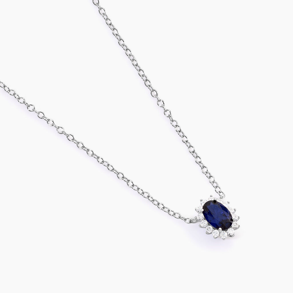 Collier Liz Argent Blanc Pierre De Synthese Oxyde De Zirconium - Colliers fantaisie Femme | Histoire d&rsquo;Or
