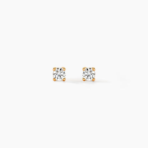 Boucles D'oreilles Puces Aphrodite Or Jaune Diamant - Clous d'oreilles Famille | Histoire d&rsquo;Or