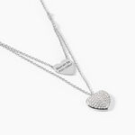 Collier Amarita Argent Blanc Oxyde De Zirconium - Colliers doubles et triples cha&icirc;nes Femme | Histoire d&rsquo;Or