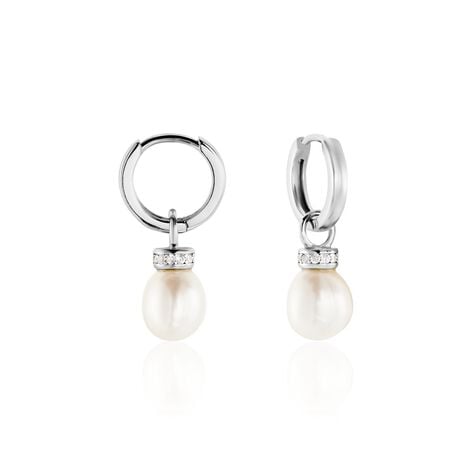 Boucles D'oreilles Pendantes Argent Blanc Iribert Perles De Culture - Boucles d'oreilles fantaisie Femme | Histoire d&rsquo;Or