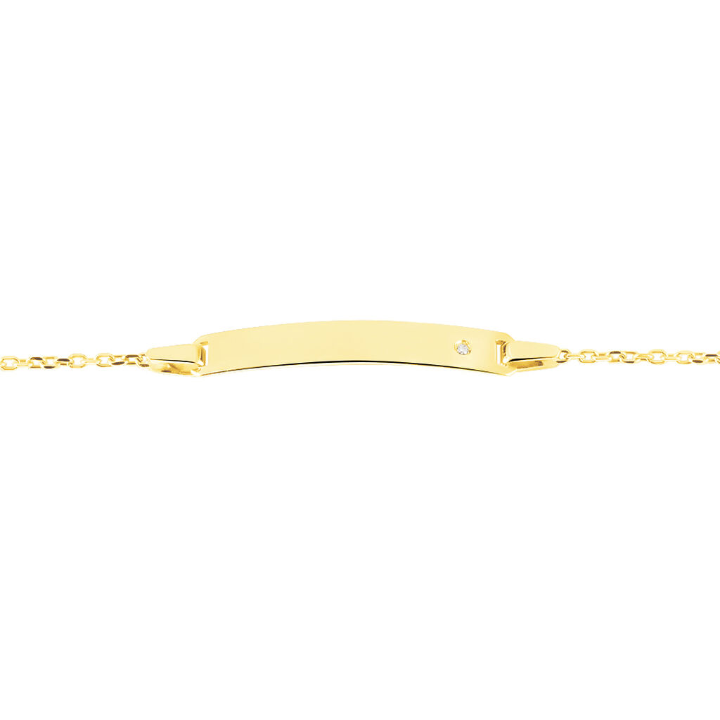 Bracelet Identité Gaspardine Maille Forçat Or Jaune Oxyde De Zirconium - Bracelets Communion Enfant | Histoire d’Or