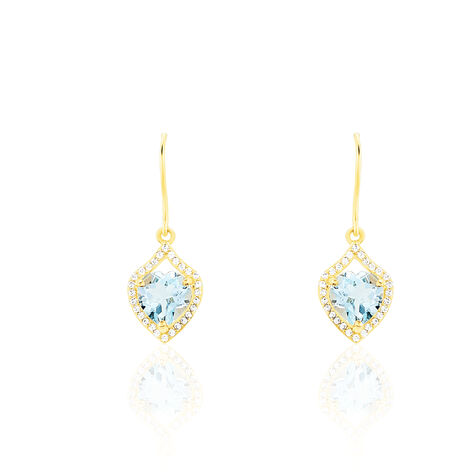 Boucles D'oreilles Pendantes Rosaline Or Jaune Topaze Et Oxyde - Boucles d'oreilles pendantes Femme | Histoire d’Or