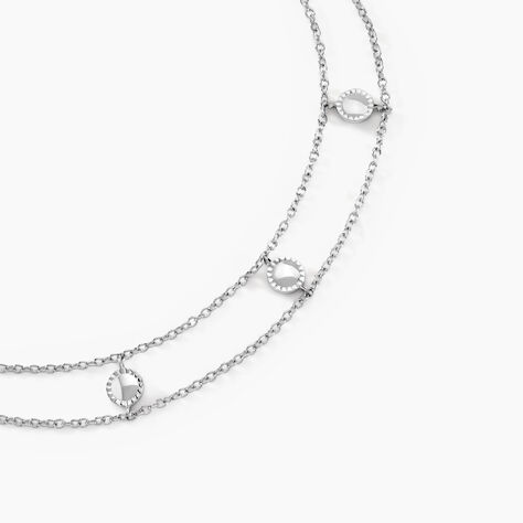Collier Sixties Argent Blanc - Ras de cou Femme | Histoire d&rsquo;Or