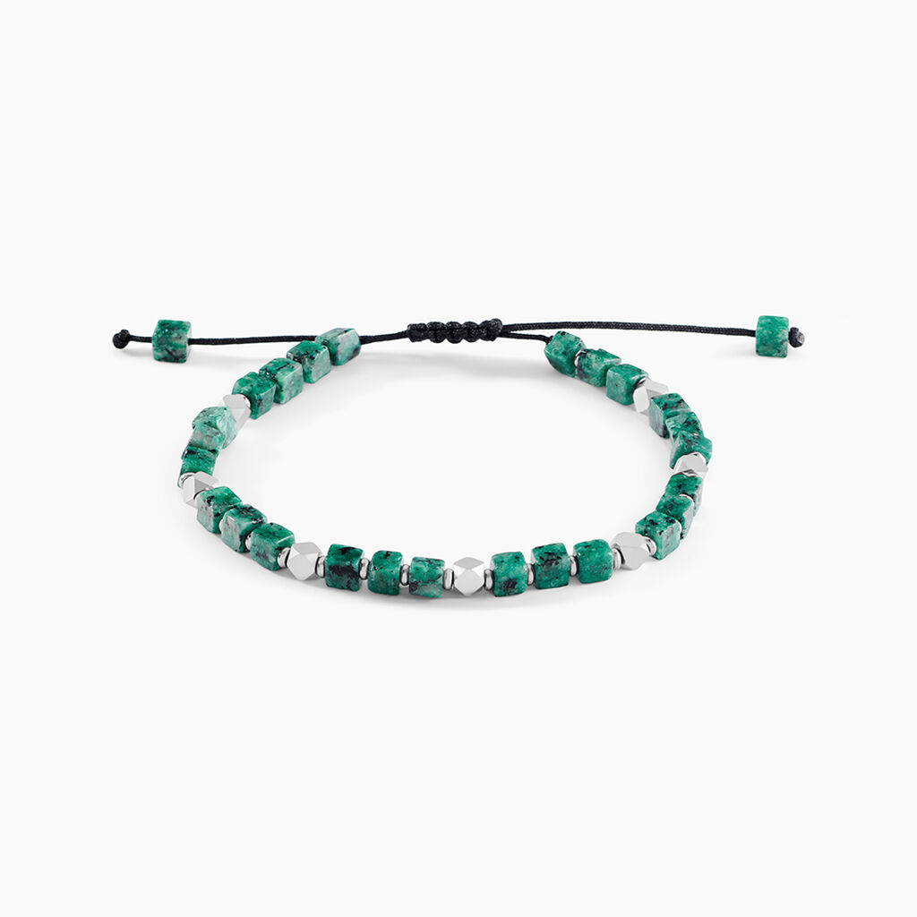 Bracelet Cusco Acier Blanc Turquoise - Bracelets cordon Homme | Histoire d’Or