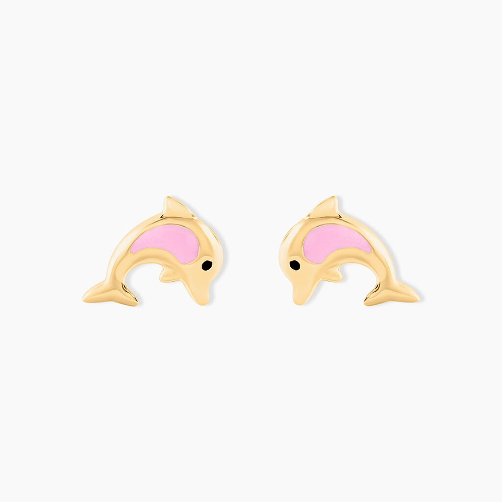 Boucles D'oreilles Puces Or Jaune Mael Smalto - Clous d'oreilles Enfant | Histoire d’Or