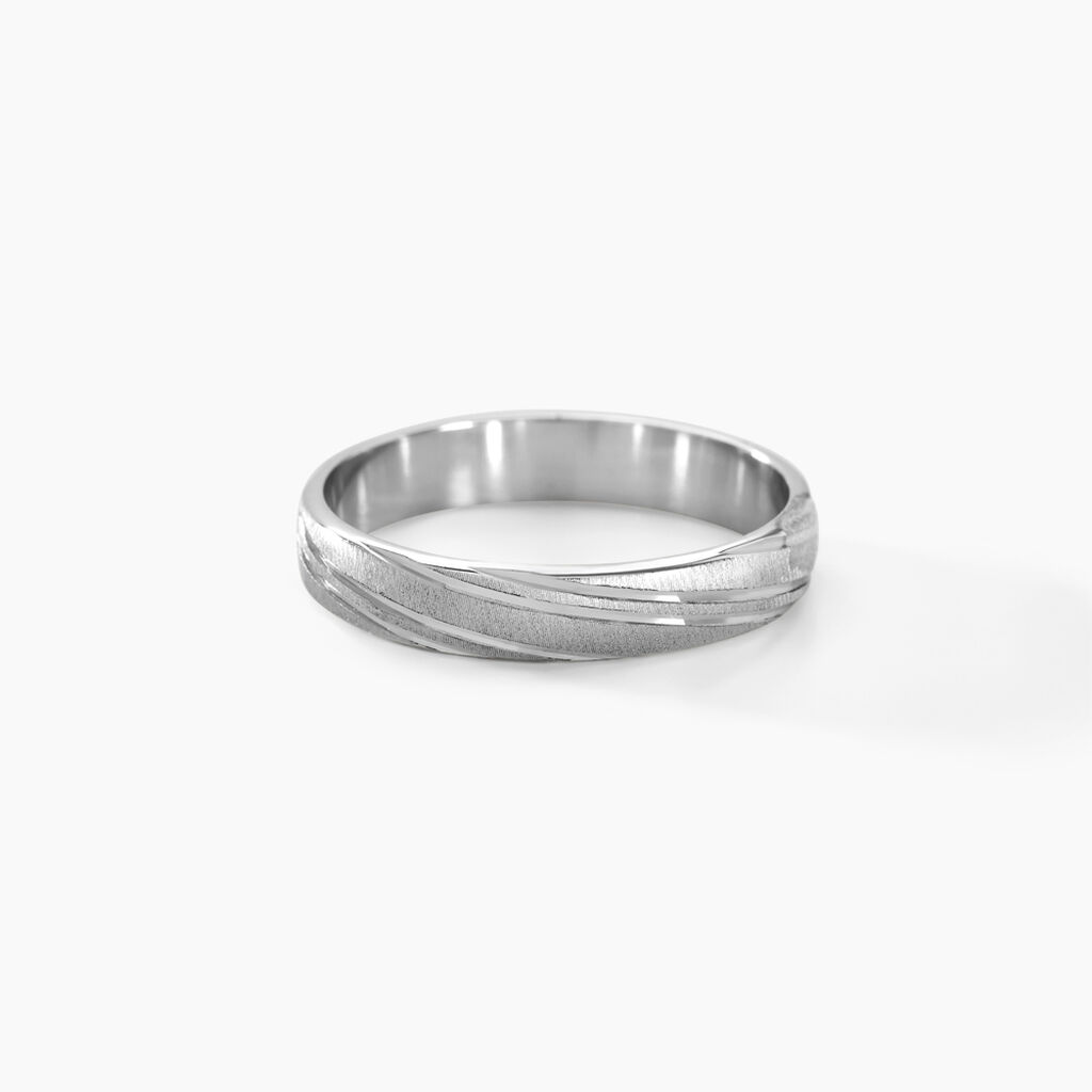 Alliance Ketly Ruban Plat Argent Blanc - Alliances Famille | Histoire d’Or