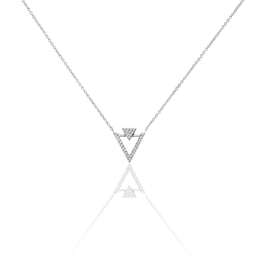 Collier Domnika Argent Blanc Oxyde De Zirconium - Colliers fantaisie Femme | Histoire d&rsquo;Or