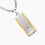 Collier M&eacute;tal Acier Diamant Synth&eacute;tique - F&ecirc;te des p&egrave;res Homme | Histoire d&rsquo;Or