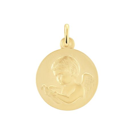 Medaille Or Jaune Ange Et Oiseau - Pendentifs Baptême Famille | Histoire d’Or