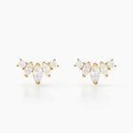 Boucles D'oreilles Puces Earnestine Or Jaune Oxyde De Zirconium - Clous d'oreilles Femme | Histoire d&rsquo;Or