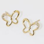Boucles D'oreilles Puces Camomille Or Jaune Oxyde De Zirconium - Clous d'oreilles Enfant | Histoire d&rsquo;Or