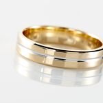 Alliance Liseret Ruban Plat Or Bicolore - Alliances Unisex | Histoire d&rsquo;Or