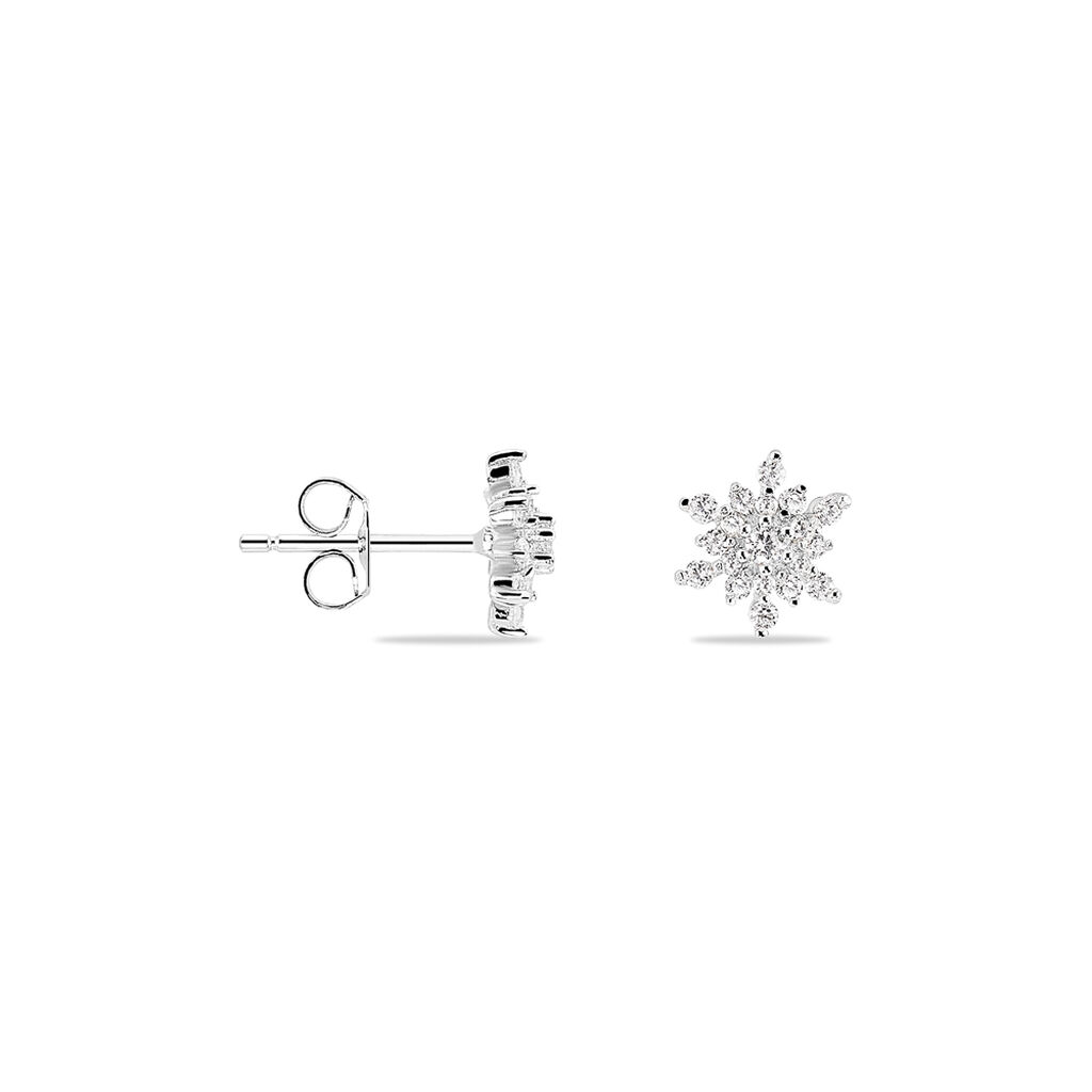 Boucles D'oreilles Puces Cyriac Argent Blanc Oxyde De Zirconium - Boucles d'oreilles fantaisie Femme | Histoire d’Or