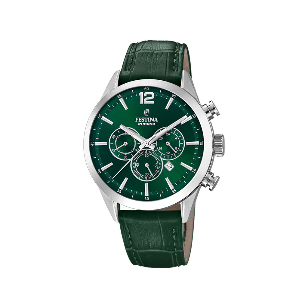 Montre Festina Timeless Chrono 44 Vert - Montres Homme | Histoire d&rsquo;Or