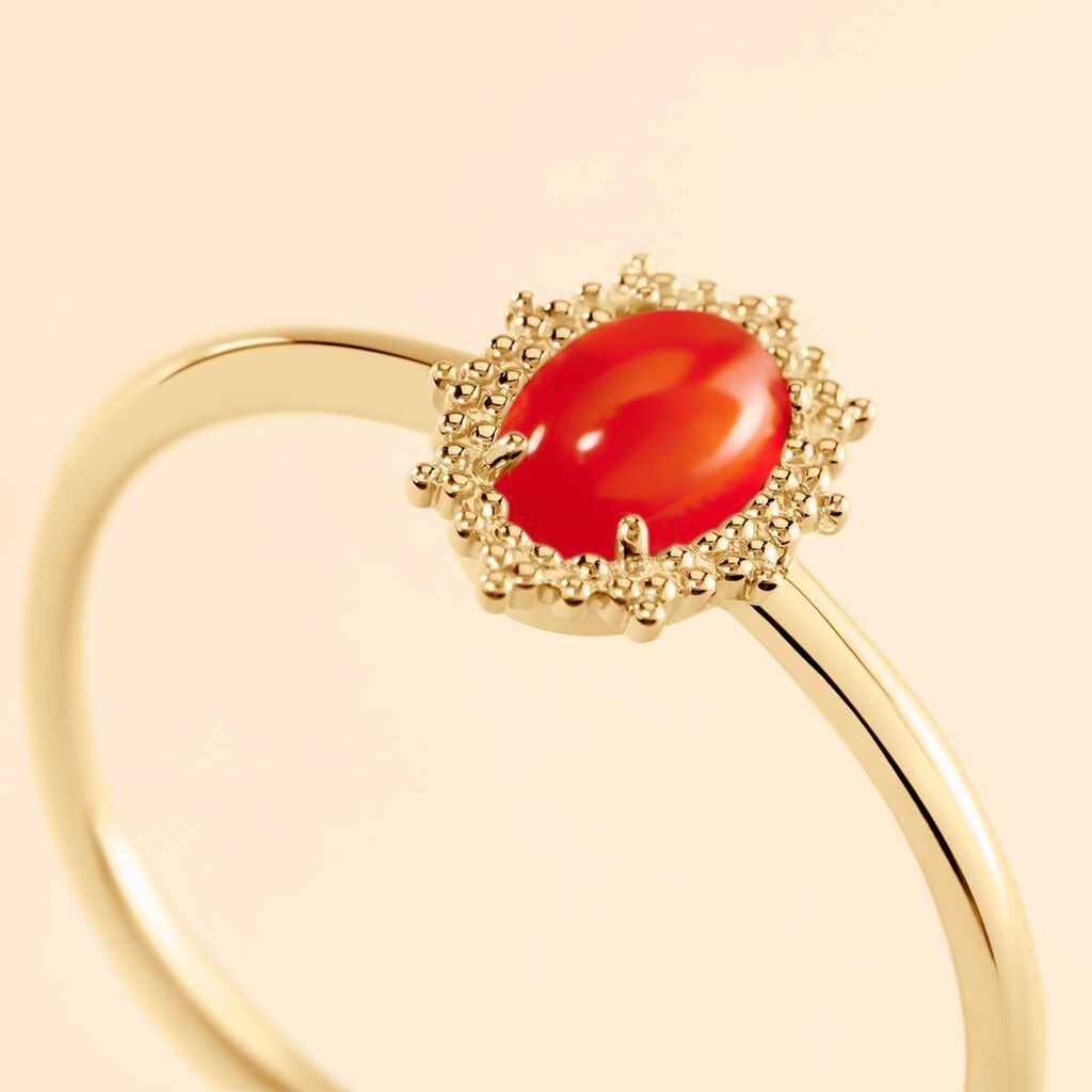 Bague Vintage Love Plaqué Or Jaune Agate - Bagues solitaires Femme | Histoire d’Or