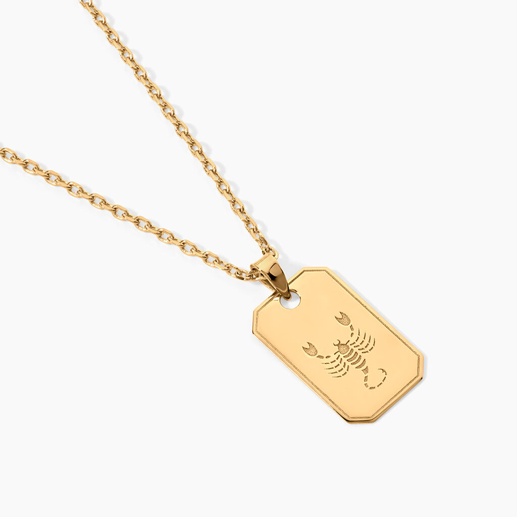 Collier Plaqu&eacute; Or Quintien - Colliers Zodiaque Homme | Histoire d&rsquo;Or
