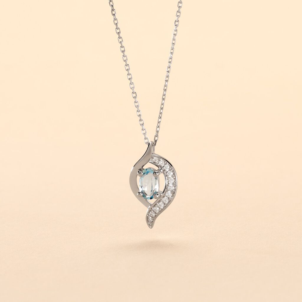 Collier Lydia Or Blanc Topaze Oxyde Oxyde - Colliers Femme | Histoire d’Or