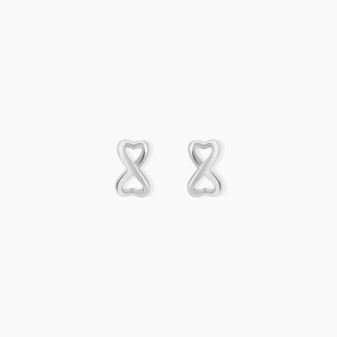 Boucles D'oreilles Puces Cony Argent Blanc - Boucles d'oreilles fantaisie Femme | Histoire d&rsquo;Or