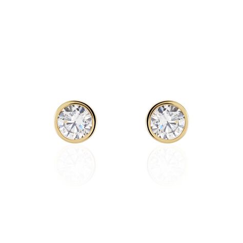 Boucles D'oreilles Puces Plaqué Or Niclaus Oxydes De Zirconium - Boucles d'oreilles fantaisie Femme | Histoire d’Or