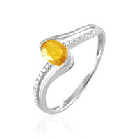 Bague Anja Or Blanc Citrine Et Diamant