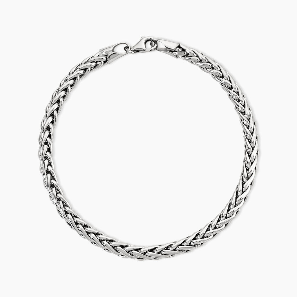 Bracelet Jany Maille Palmier Or Blanc - Bracelets cha&icirc;ne Femme | Histoire d&rsquo;Or