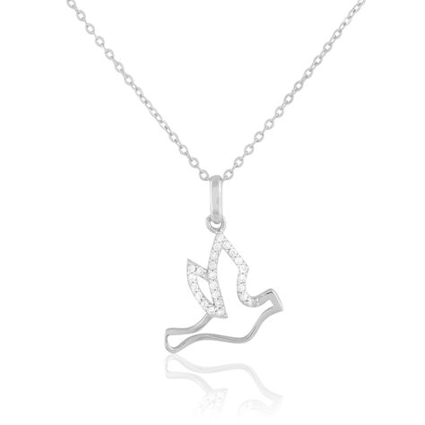 Collier Colombe Argent Blanc Oxyde De Zirconium - Colliers fantaisie Femme | Histoire d&rsquo;Or