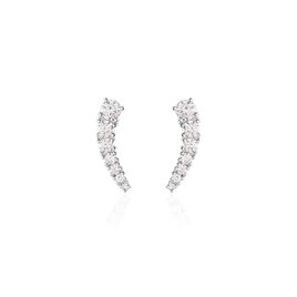 Bijoux D'oreilles Aldrick Argent Blanc Oxyde De Zirconium - Boucles d'oreilles fantaisie Femme | Histoire d’Or