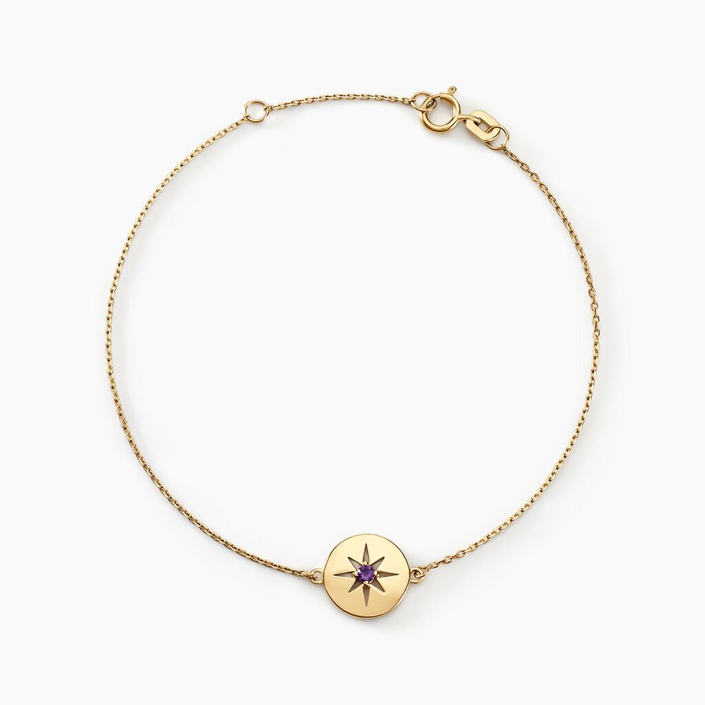 Bracelet Or Jaune Evening Star Amethyste - Bracelets Femme | Histoire d’Or