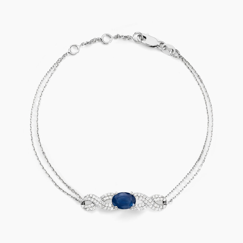 Bracelet Oceania Or Blanc Saphir Et Diamant - Bracelets Femme | Histoire d’Or