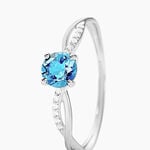 Bague Lalia Or Blanc Topaze Et Oxyde De Zirconium - Bagues solitaires Femme | Histoire d&rsquo;Or