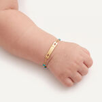 Bracelet Identit&eacute; Emna Or Jaune Turquoise - Bracelets Communion Enfant | Histoire d&rsquo;Or