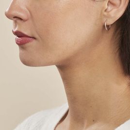 Créoles Argent Rose Agathe - Boucles d'oreilles créoles Femme | Histoire d’Or