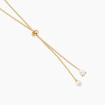 Collier Illona Argent Dor&eacute; A L'Or 750/1000 Perle De Culture Oxyde De Zirconium - Sautoirs Femme | Histoire d&rsquo;Or