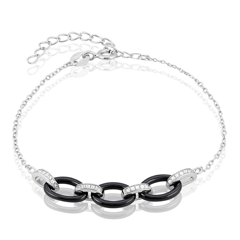 Bracelet Nowell Argent Blanc Oxyde De Zirconium Et C&eacute;ramique - Bracelets Femme | Histoire d&rsquo;Or