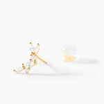 Boucles D'Oreilles Puces Sparkle Or Jaune Oxyde De Zirconium - Clous d'oreilles Femme | Histoire d&rsquo;Or