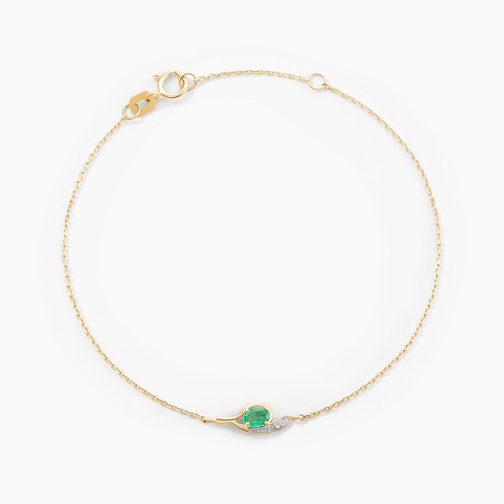 Bracelet Emotion Or Jaune Emeraude Diamant - Bracelets Femme | Histoire d’Or