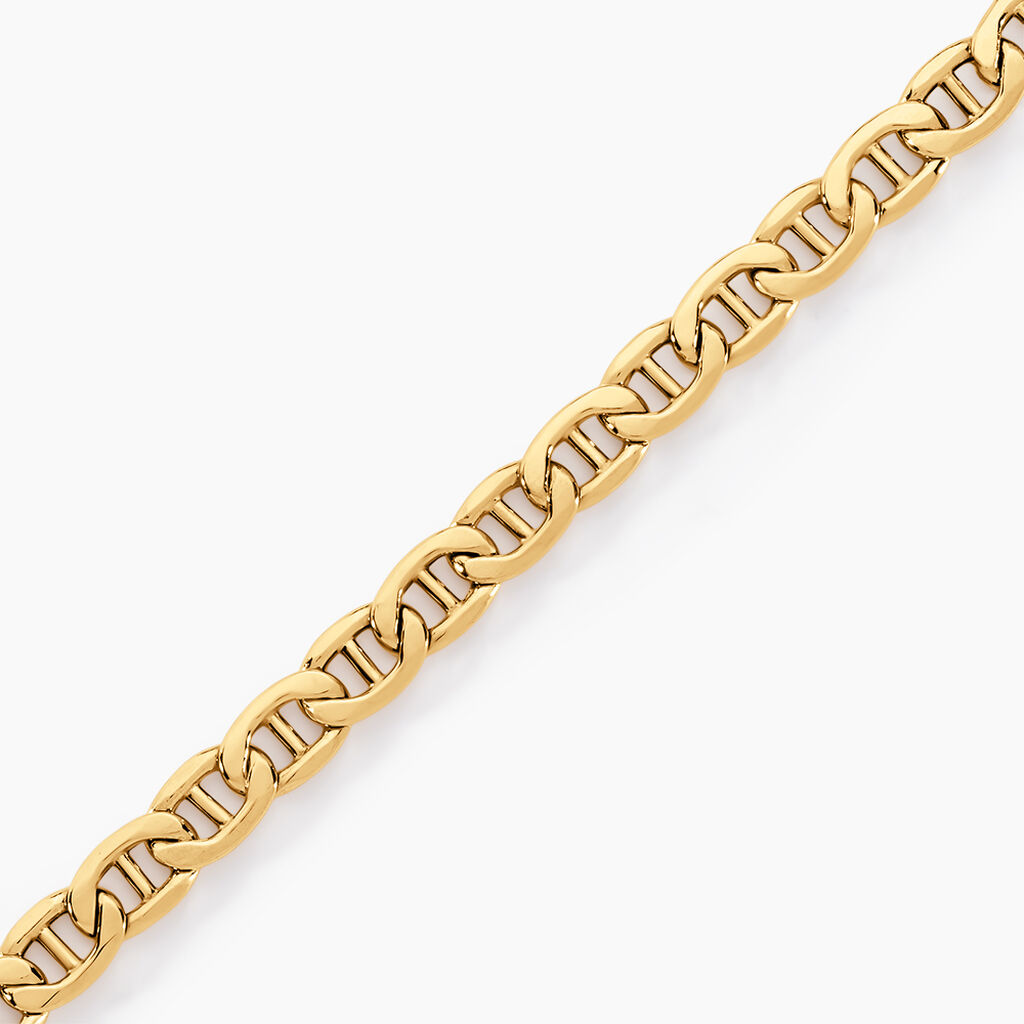 Bracelet Capucin Or Jaune Maille Marine Plate - Bracelets cha&icirc;ne Femme | Histoire d&rsquo;Or