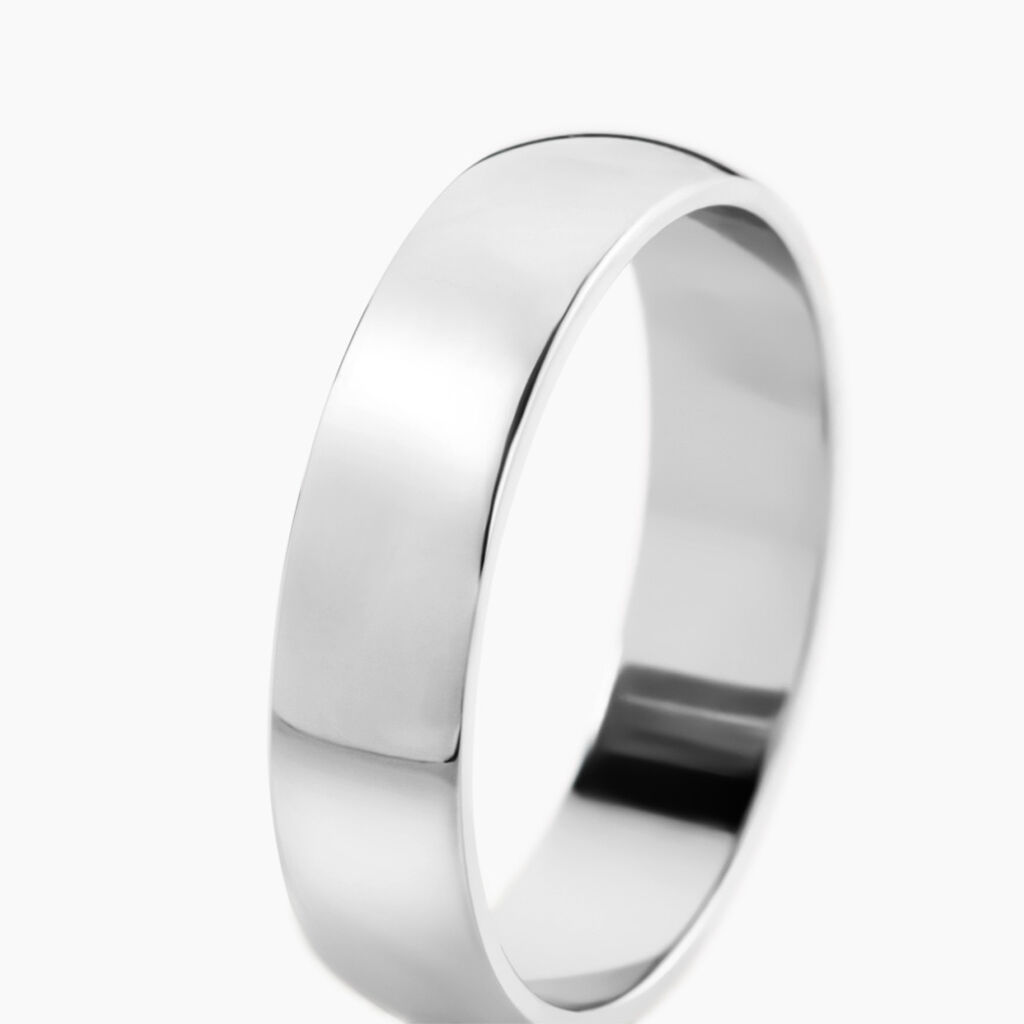 Alliance Aphroditia Demi Jonc Bombe Platine Blanc - Alliances Unisex | Histoire d&rsquo;Or