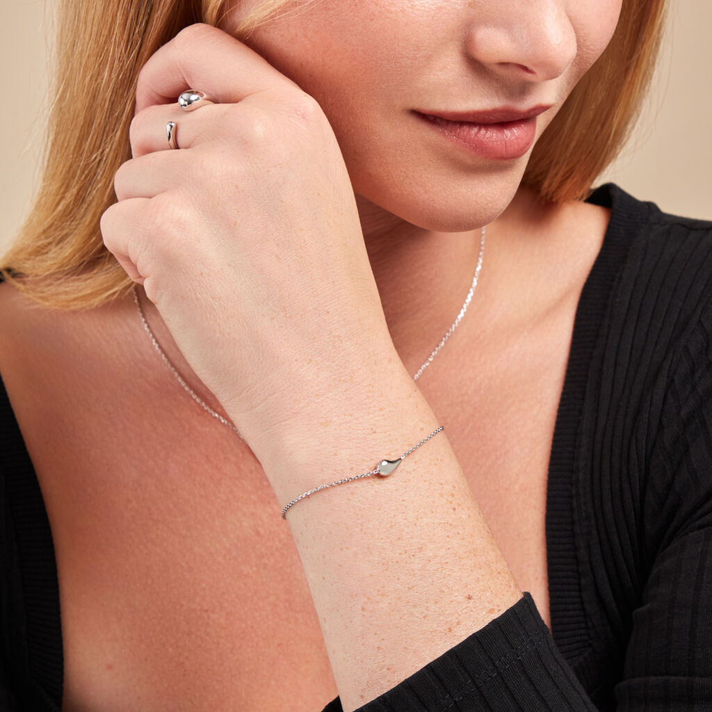 Bracelet Curve Argent Blanc - Bracelets Femme | Histoire d’Or