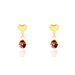 Boucles D'oreilles Or Jaune Urschi Smalto Rouge - Boucles d'Oreilles Coeur Enfant | Histoire d’Or
