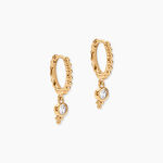 Cr&eacute;oles Thalea Plaque Or Jaune Oxyde De Zirconium - Boucles d'oreilles cr&eacute;oles Femme | Histoire d&rsquo;Or